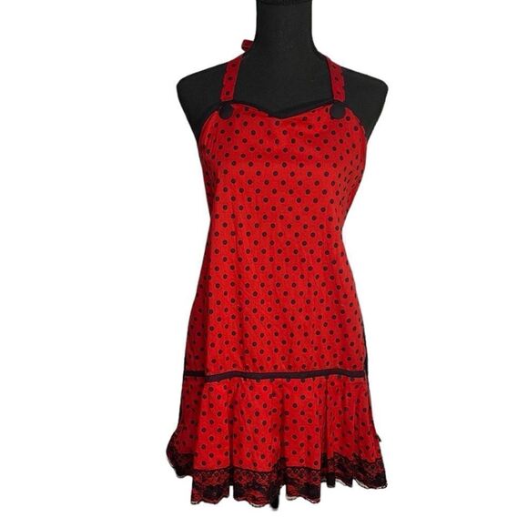 Vintage Cotton Polka Dot Apron - Picture 1 of 6